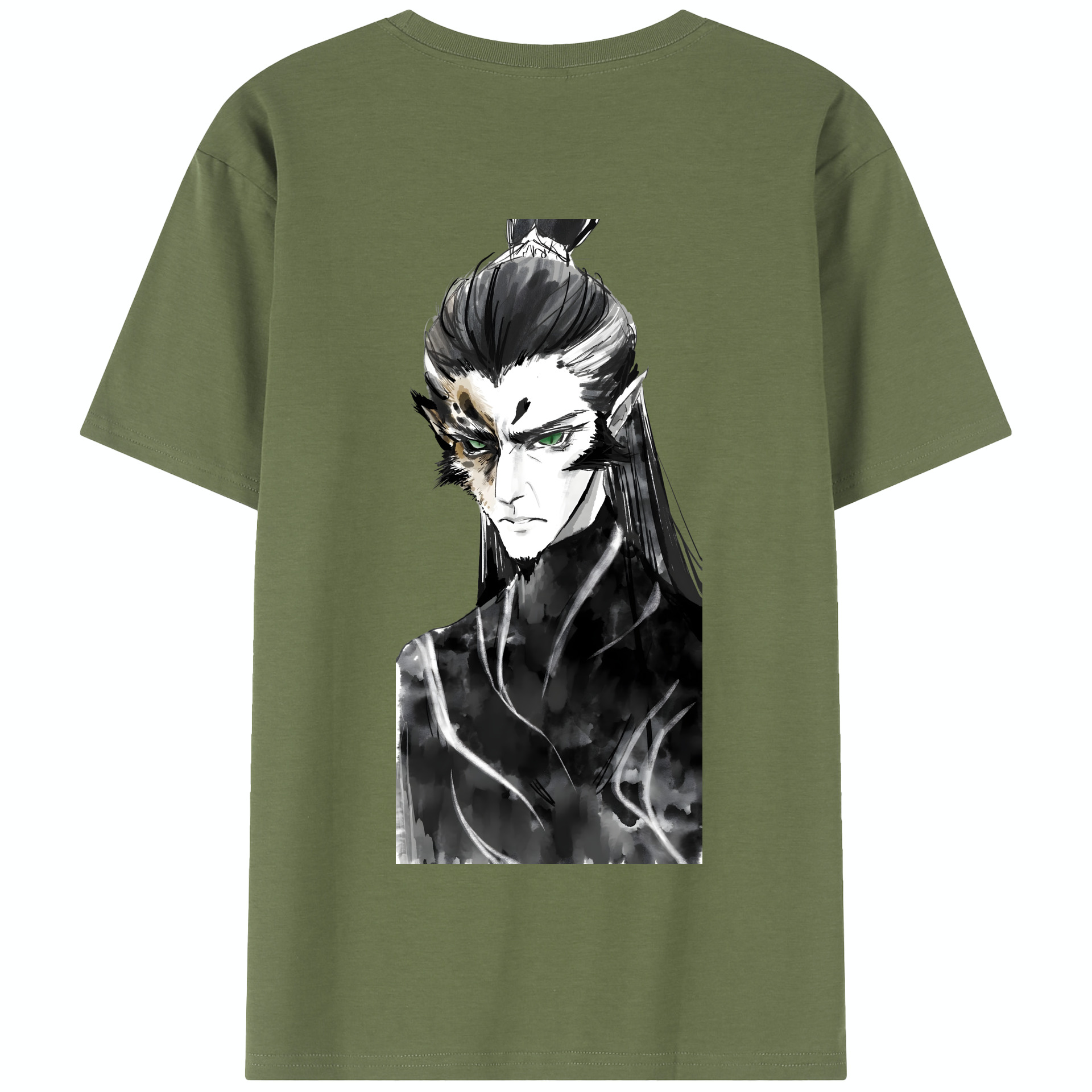 （画像用） Ne Zha 2 ナタ 魔童の大暴れ 綿100％半袖Tシャツ（背面プリント）
